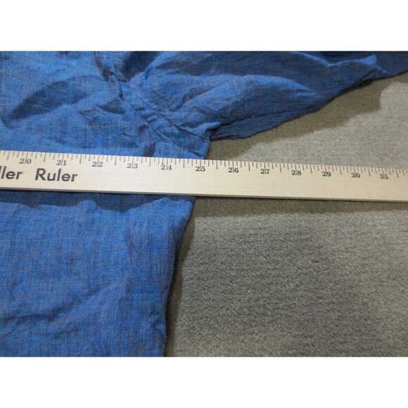 Forsyth of Canada Mens Shirt 2XL Blue Linen Long Sleeve Button Down Pocket - Picture 8 of 9